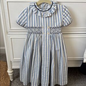 Pepa London Blue and White Striped Dress 3T